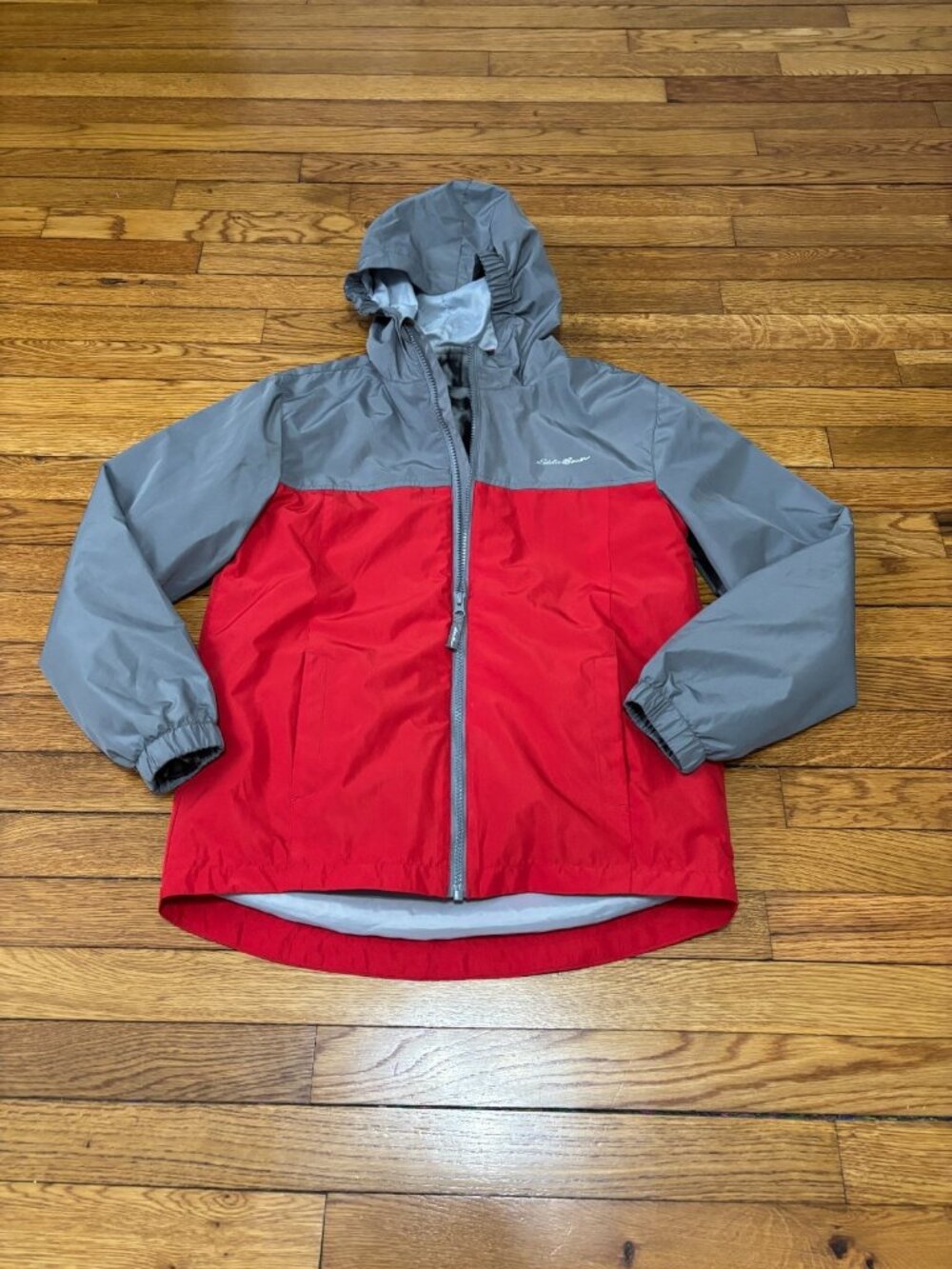Eddie Bauer Youth Boys 3-in-1 Jacket Size Large 14/16 Red Full Zip Hooded Coat
